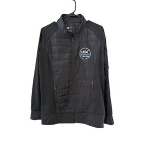 Ventures Endurance Mens Black Hybrid Quilted Running Jacket Hot Chocolate 15K M